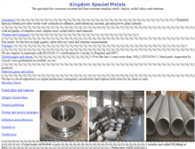 Tablet Screenshot of kingdomspecialmetals.com